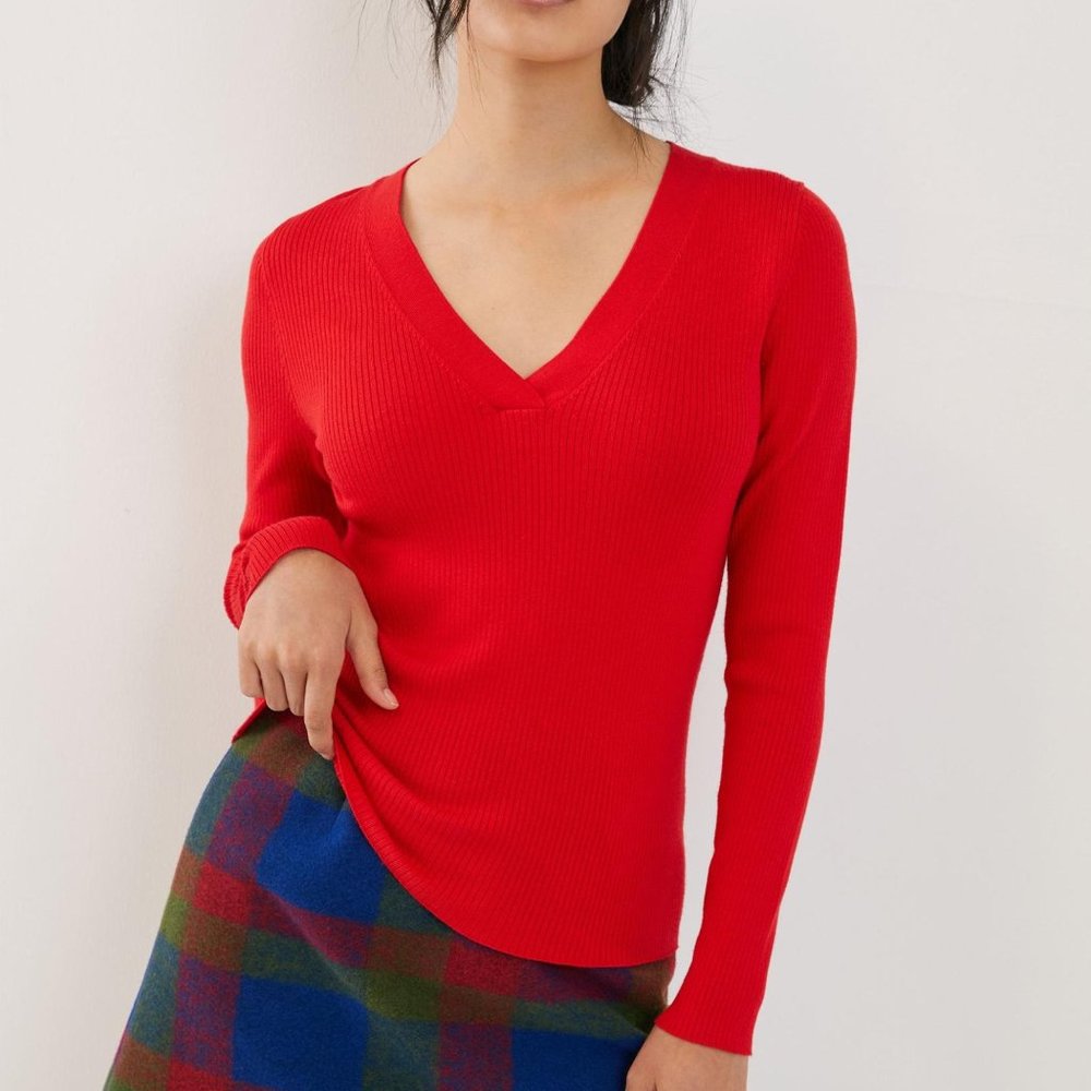 NWT Anthropologie Maeve Thea V-Neck Sweater: Size S